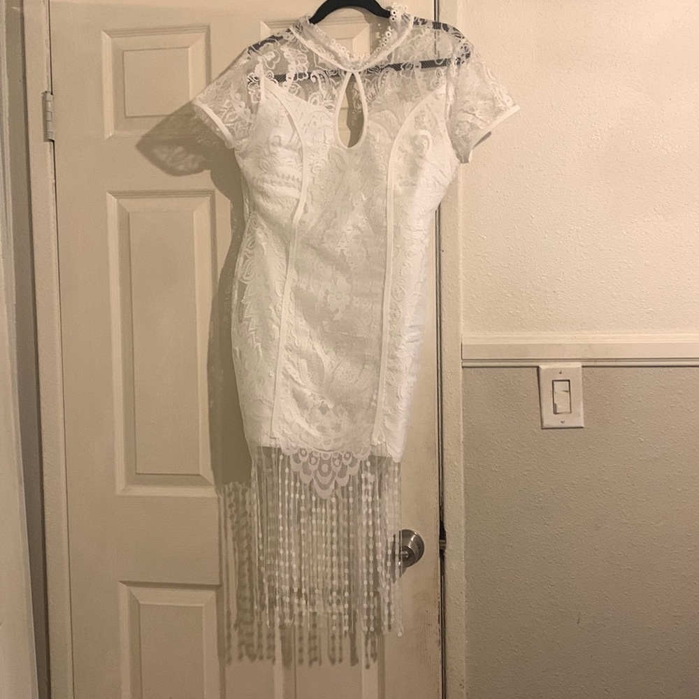 White bandage dress